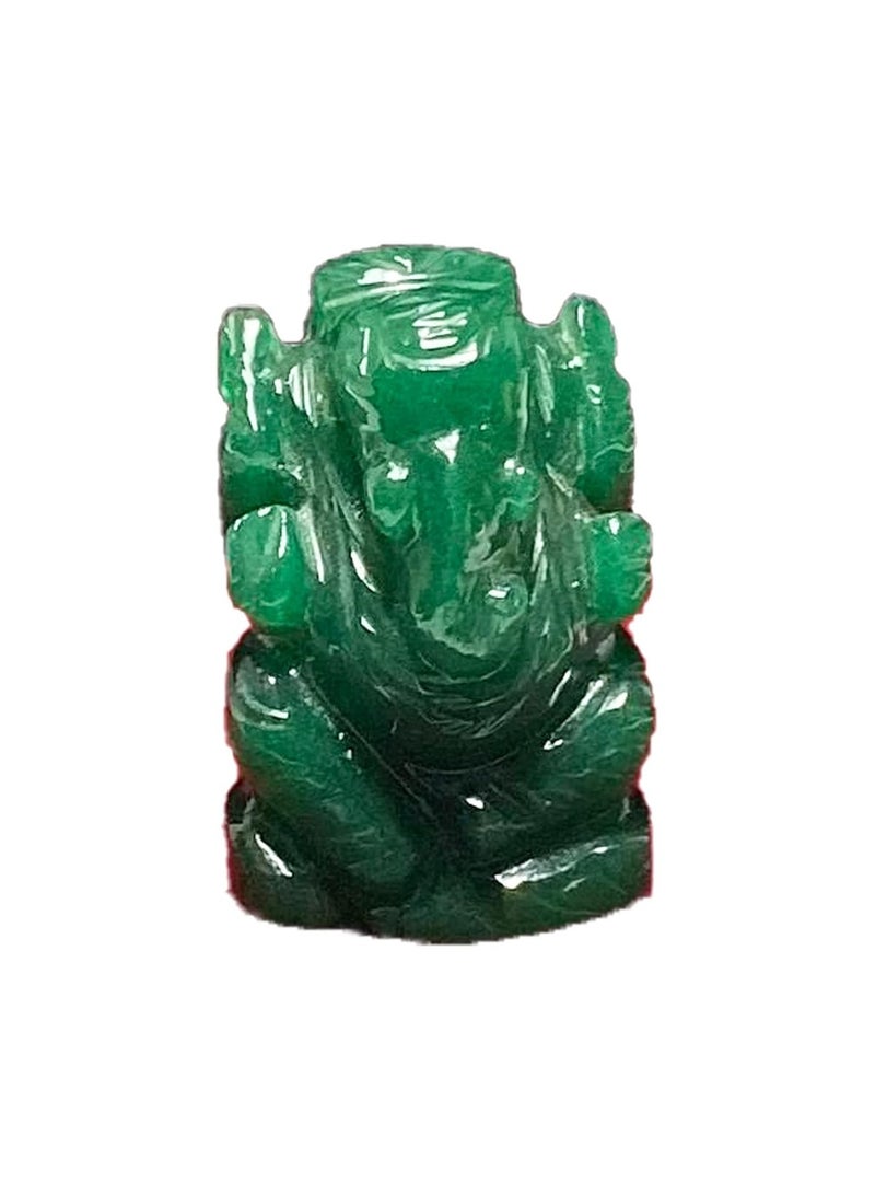 تمثال غانيش من حجر مارجاج الطبيعي 100% / تمثال غانيش من حجر الزمرد مع شهادة مختبرية، هدية مثالية (الوزن من 10 إلى 20 غرام، الحجم 28 ملم)، ماء غانغا وخشب الصندل. - Image 4